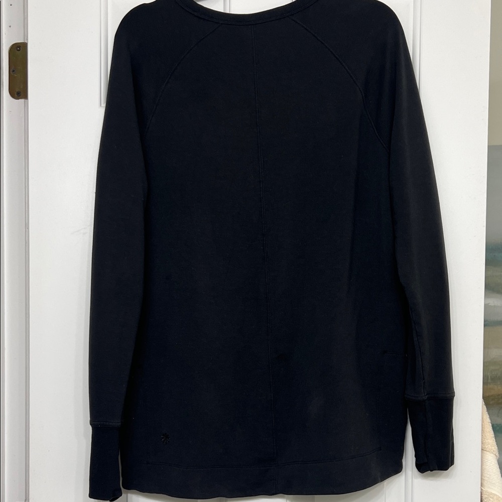 Athleta Coaster Luxe Sweatshirt Black Long Sleeve Sweatshirt Sz Medium - Picture 7 of 7